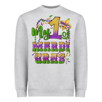 My First Mardi Gras Glitter Fleur De Lis Heavyweight Sweatshirt | Teevron