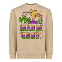 Mushroom my first mardi gras glitter fleur de lis Heavyweight Sweatshirt - Artiststas