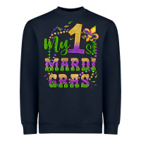 Navy my first mardi gras glitter fleur de lis Heavyweight Sweatshirt - Artiststas