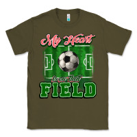 Army Green My heart is on that court Soccer Classic Tee - HowdyJamesFarm