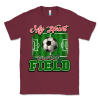 Burgundy My heart is on that court Soccer Classic Tee - HowdyJamesFarm