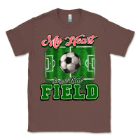 Chestnut My heart is on that court Soccer Classic Tee - HowdyJamesFarm