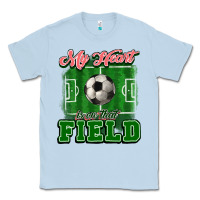 Dusty Blue My heart is on that court Soccer Classic Tee - HowdyJamesFarm