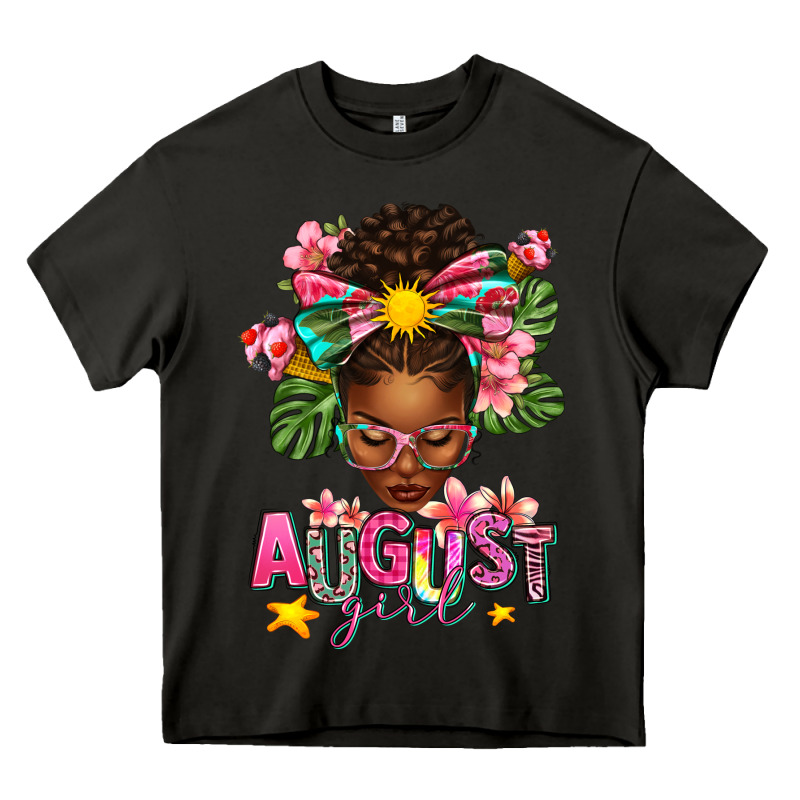August Girl Afro Woman Summer Heavy Core Tee by texasbilliewilder | Teevron