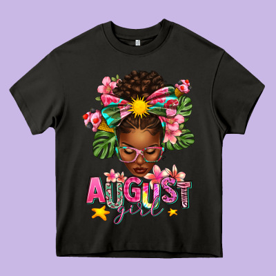August Girl Afro Woman Summer Heavy Core Tee Designed By Texasbilliewilder
