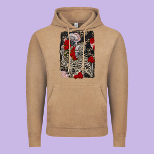 Two Skeletons Hugging Valentine's Day Vintage Hoodie Designed By Fadigitalartstudio