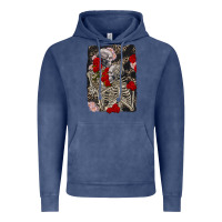 Vintage Denim Two skeletons hugging Valentine's Day Vintage Hoodie - FaDigitalArtStudio