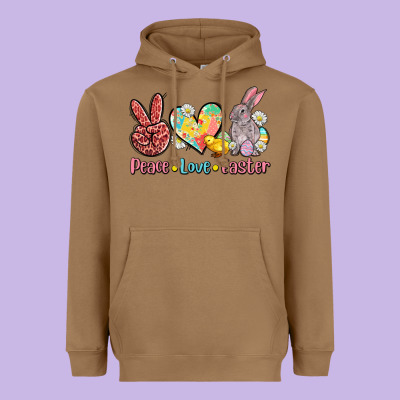 Peace Love Easter Heavyweight Hoodie Designed By Adodesignshop