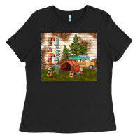 Black camping is my happy place Ladies Tee - TumblerDesignByShophia