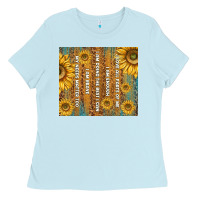 Baby Blue self reminders with sunflowers Ladies Tee - TumblerDesignByShophia