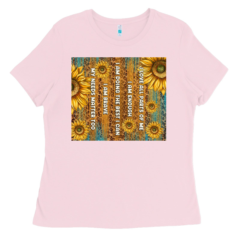 Self Reminders With Sunflowers Ladies Tee by TumblerDesignByShophia | Teevron