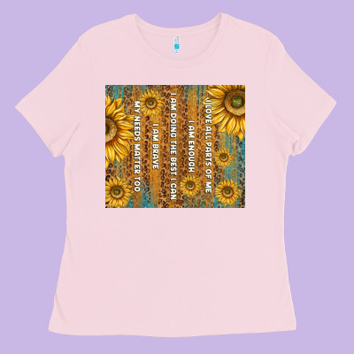 Self Reminders With Sunflowers Ladies Tee Designed By Tumblerdesignbyshophia
