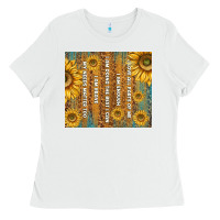 White self reminders with sunflowers Ladies Tee - TumblerDesignByShophia