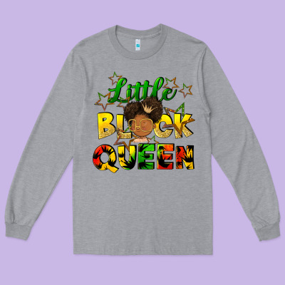 Little Black Queen Long Sleeve Tee Designed By Fadigitalartstudio