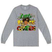 Heather Grey Little black queen Long Sleeve Tee - FaDigitalArtStudio