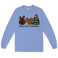 Colony Blue peace love christmas Long Sleeve Tee - RanaPortraitStore