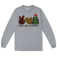 Heather Grey peace love christmas Long Sleeve Tee - RanaPortraitStore