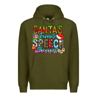 Army Green festive speech therapist tribute Premium Hoodie - CowhideDigitalArt