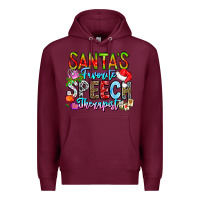 Burgundy festive speech therapist tribute Premium Hoodie - CowhideDigitalArt