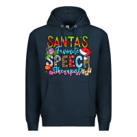 Navy festive speech therapist tribute Premium Hoodie - CowhideDigitalArt