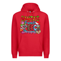 Red festive speech therapist tribute Premium Hoodie - CowhideDigitalArt