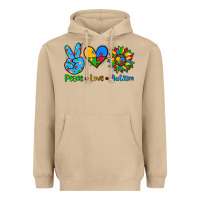 Mushroom peace love autism Heavyweight Hoodie - AdoDesignShop