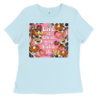 Baby Blue life is what you bake it with cowhide Ladies Tee - TumblerDesignByShophia