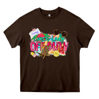 Chocolate Brown Lunch lady off duty Heavy Core Tee - NancyCooperArtShop
