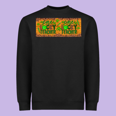 Western St. Patrick's Day One Lucky Teacher Heavyweight Sweatshirt Designed By Artiststas