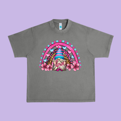 Valentine's Day Rainbow Gnome Olivia Urban Heavy Tee Designed By Oliviacreatesart