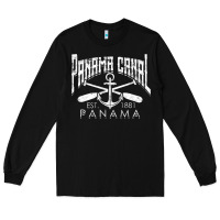 Black panama canal   central america pacific ocean traveling beach t shirt Long Sleeve Tee - maiPhamDesign