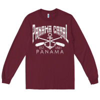 Burgundy panama canal   central america pacific ocean traveling beach t shirt Long Sleeve Tee - maiPhamDesign