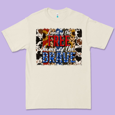 Land Of The Free  Th Of July Brushstroke Premium Tee Designed By Jasminsmagicworld