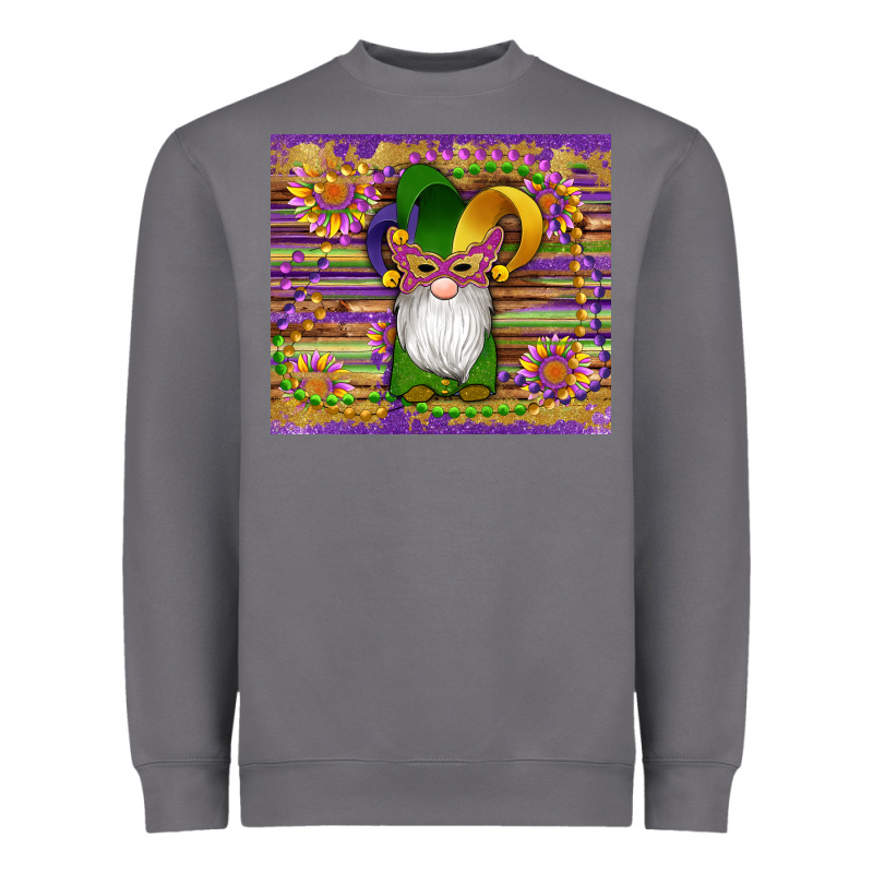 Mardi Gras Gnomes Mask Serape Sunflowers Heavyweight Sweatshirt by Artiststas | Teevron