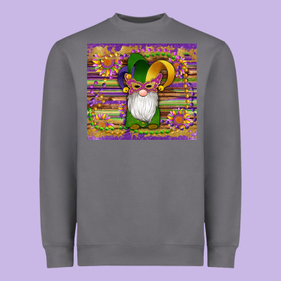 Mardi Gras Gnomes Mask Serape Sunflowers Heavyweight Sweatshirt Designed By Artiststas
