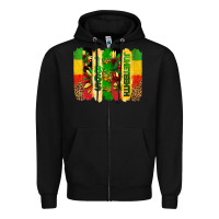 Black juneteenth brushstrokes Zipper Hoodie - BarkalooDesign