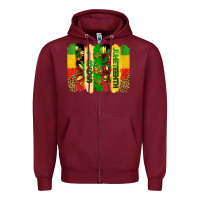 Burgundy juneteenth brushstrokes Zipper Hoodie - BarkalooDesign