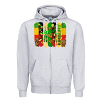 Heather Grey juneteenth brushstrokes Zipper Hoodie - BarkalooDesign