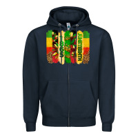 Navy juneteenth brushstrokes Zipper Hoodie - BarkalooDesign
