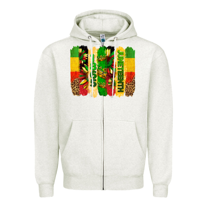 Juneteenth Brushstrokes Zipper Hoodie by BarkalooDesign | Teevron