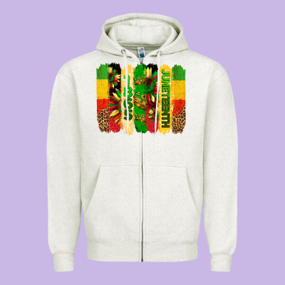 Juneteenth Brushstrokes Zipper Hoodie Designed By Barkaloodesign