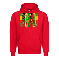 Red juneteenth brushstrokes Zipper Hoodie - BarkalooDesign