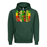Sports Green juneteenth brushstrokes Zipper Hoodie - BarkalooDesign