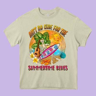 Ain't No Cure For The Summertime Blues Heavy Core Tee Designed By Nancycooperartshop