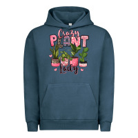Pigment Midnight Navy crazy plant lady houseplants Urban Hoodie - JahusDesignShop