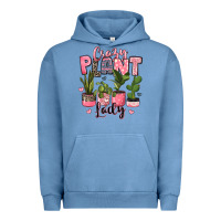Pigment Pebble Blue crazy plant lady houseplants Urban Hoodie - JahusDesignShop