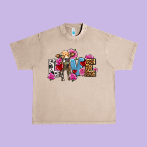 Love With Cow Olivia Urban Heavy Tee Designed By Oliviacreatesart