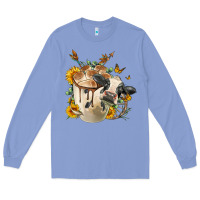 Colony Blue Black And White Cow Coffee cup Long Sleeve Tee - FaDigitalArtStudio
