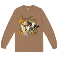 Toasted Coconut Black And White Cow Coffee cup Long Sleeve Tee - FaDigitalArtStudio