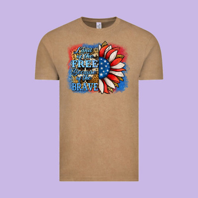 Patriotic Sunflower Land Of The Free Vintage Tee Designed By Jasminsmagicworld